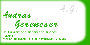 andras gerencser business card